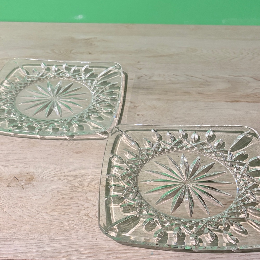8” Square Waterford Crystal plates